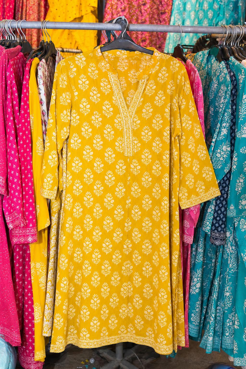 Block-Print A-Line Kurti